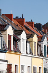 Häuserzeile, Reihenhäuser, Wohngebäude, Bremen, Deutschland