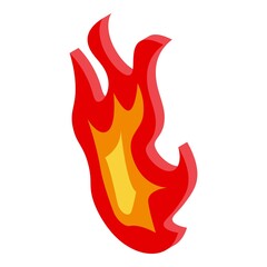 Hot fire flame icon. Isometric of hot fire flame vector icon for web design isolated on white background