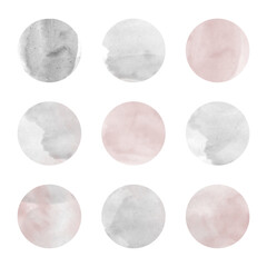  Instagram highlight cover icon and web button design template. minimal abstract pink and gray...