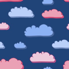 Hand drawn clouds vector