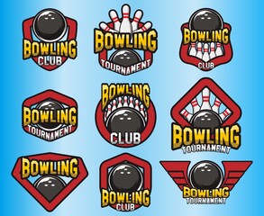 Bowling Club Logo set