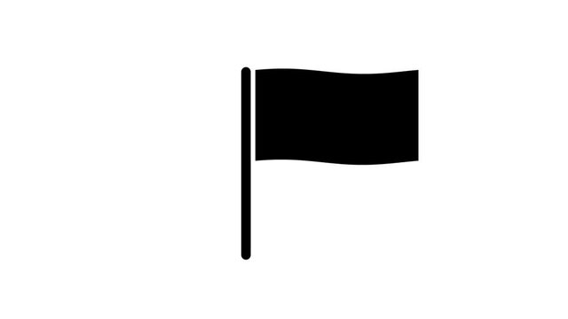 flag with stick animated cartoon icon animation with optional luma matte. 4k video