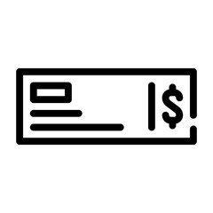 payment check line icon vector isolated illustration