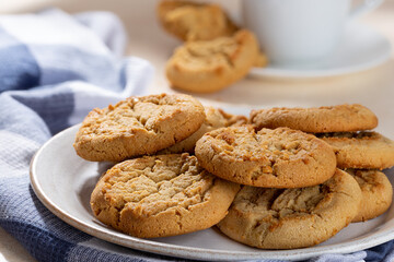 Fototapeta na wymiar Peanut Butter Cookies on a Plate