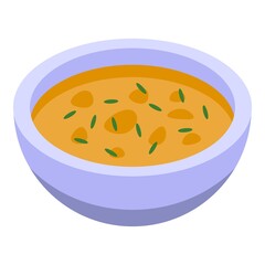 Greek soup bowl icon. Isometric of greek soup bowl vector icon for web design isolated on white background