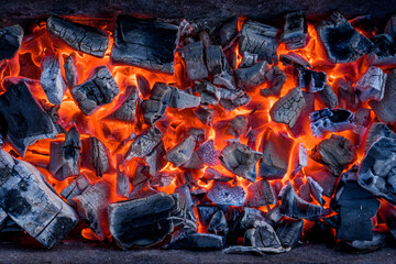 hot, burn, coals, fireplace, wooden, pattern, hell, lava, volcano, grilled, charcoals, fuel, dangerous, flaming, inferno, cooking, shiny, flammable, temperature, fiery, texture, bright, glowing, close