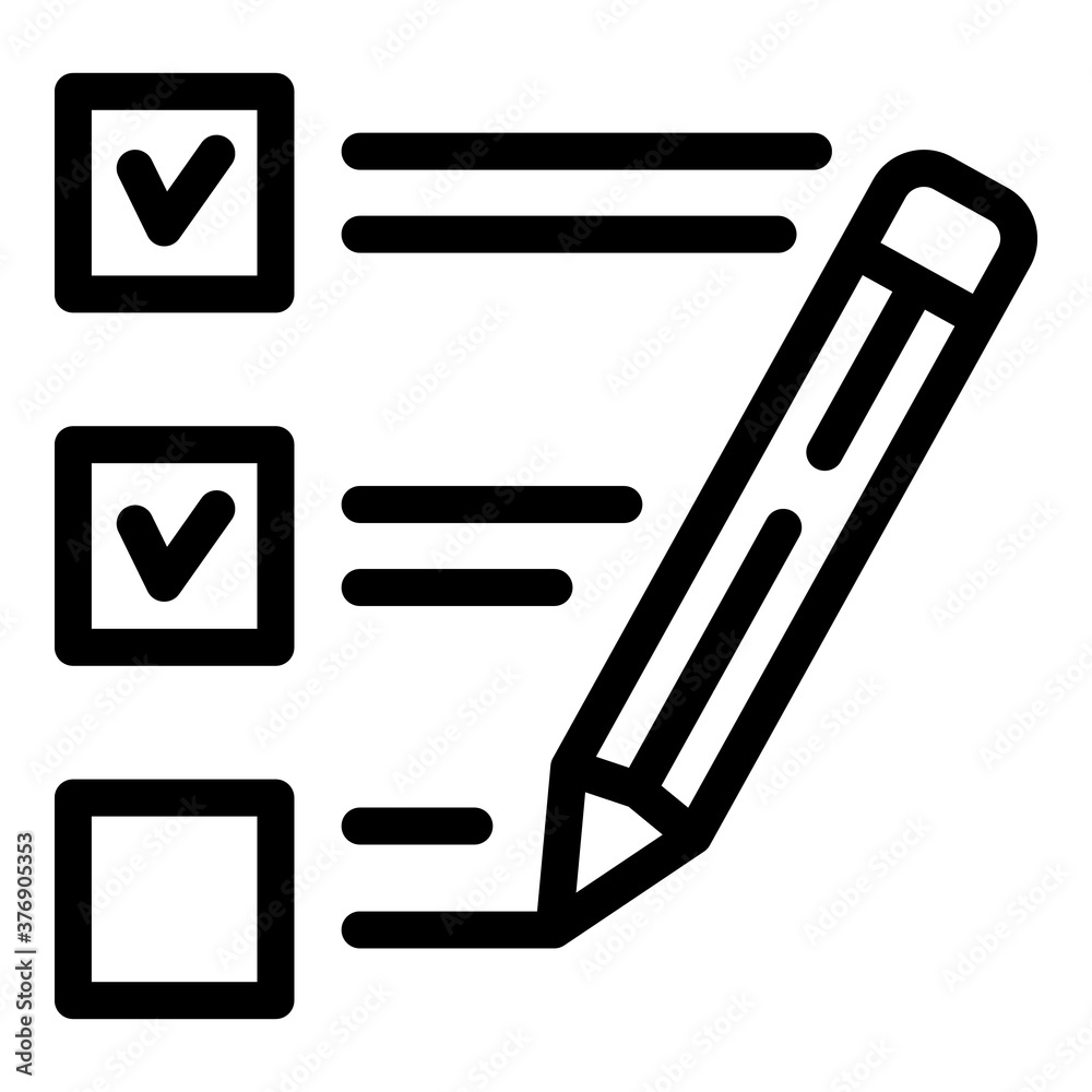 Poster certificate list pen write icon. outline certificate list pen write vector icon for web design isola