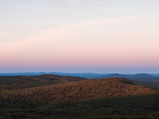 Watching the sunset on southern New Hampshire while descending North Pack Monadnock in Greenfield.