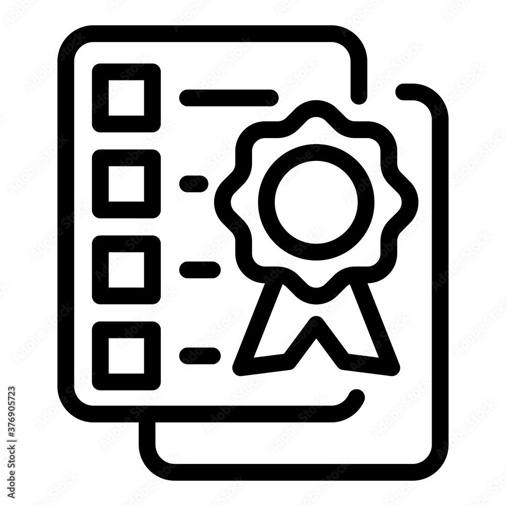 Poster guideline certificate icon. outline guideline certificate vector icon for web design isolated on whi
