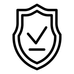 Shield certificate icon. Outline shield certificate vector icon for web design isolated on white background