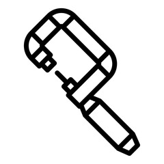 Measure micrometer icon. Outline measure micrometer vector icon for web design isolated on white background