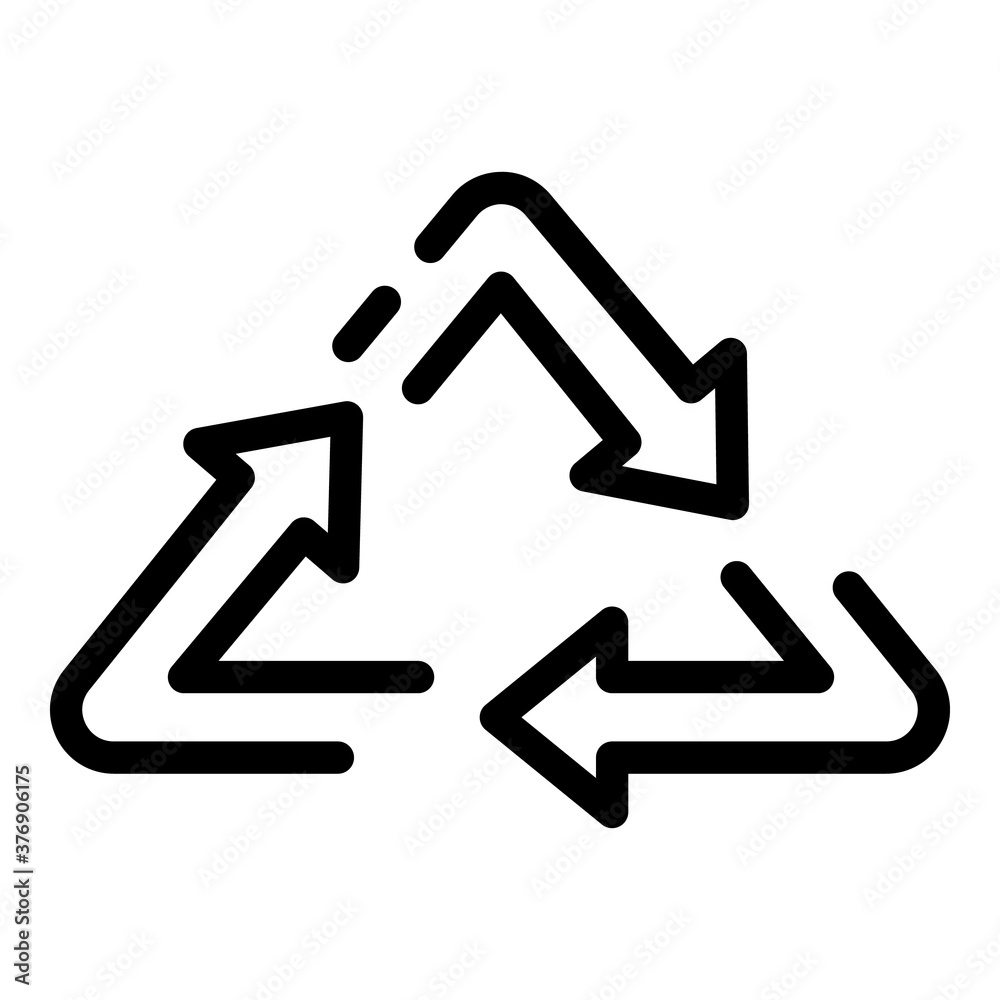Poster recycle triangle icon. outline recycle triangle vector icon for web design isolated on white backgro