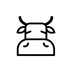 The head of a cow or bull. Simple outline icon. Vector isolated on a white background.