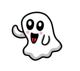 Adorable Stylized Happy Ghost