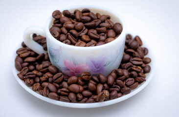 coffee beans in a cup