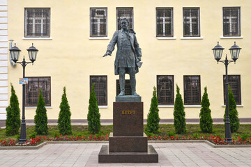Fototapeta na wymiar Peter the Great monument. Gagarin town, Smolensk Oblast, Russia.