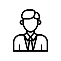 administrative related boy or man with office dress and tie vector in lineal style,