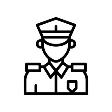 administrative related warden police or man with uniform and cap vector in lineal style,
