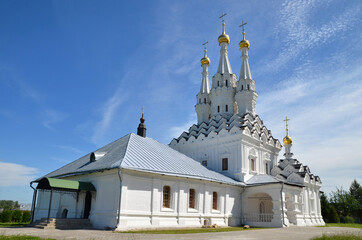 Odigitrievskaya church (1650) of Ioanno-Predtechensky monastery is one of the most picturesque in the country. Vyazma town, Smolensk Oblast, Russia.