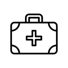 administrative related medical, or first aid kit with plus sign vector in lineal style,