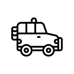 administrative related jeep or car with lights vector in lineal style,