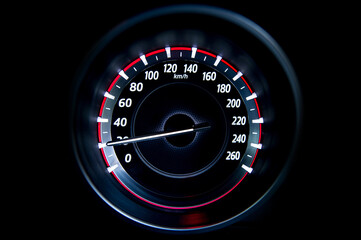 200 Kilometers per hour,light with car mileage with black background,number of speed,Odometer of car.