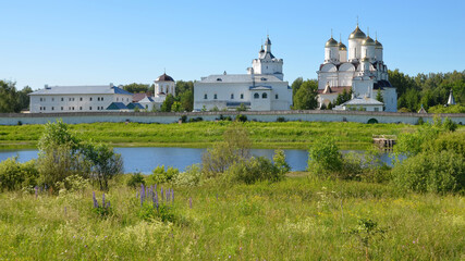 Fototapeta na wymiar Trinity Boldinsky monastery (Troitsky Boldin monastery0). Boldino village, Smolensk Oblast, Russia.