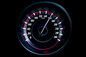 160 Kilometers per hour,light with car mileage with black background,number of speed,Odometer of...