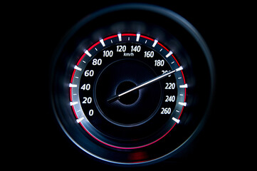 200 Kilometers per hour,light with car mileage with black background,number of speed,Odometer of...