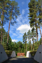 Polish military cemetery in Katyn memorial. Katyn, Smolensk Oblast, Russia.