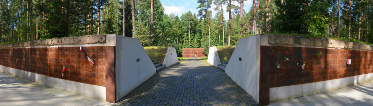 Polish military cemetery in Katyn memorial. Katyn, Smolensk Oblast, Russia.