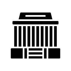 administrative related high court or judge building vector in solid design,