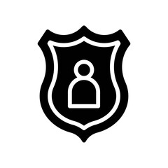 administrative related character on police badge vector in solid design,