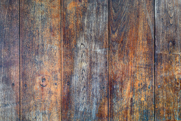 Old wooden planks in the row. Color panel