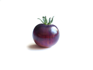 Unusual blue ripe tomato isolated on a white background