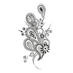 Graphic ornament with flowers