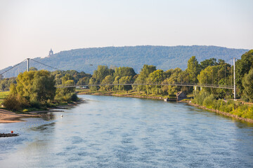 Fototapeta na wymiar Fluss Weser in Minden, NRW, Deutschland