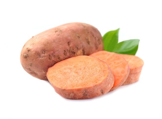 Sweet potato with leaves.