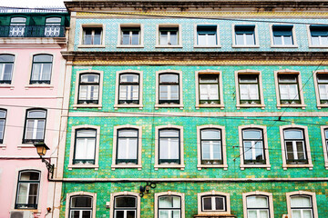 Fototapeta na wymiar Traditional, old buildings in Lisbon, Portugal, Europe