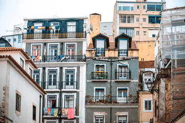 Obraz premium Traditional, old buildings in Lisbon, Portugal, Europe