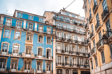 Traditional, old buildings in Lisbon, Portugal, Europe