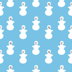 winter seamless pattern with funny snowmen