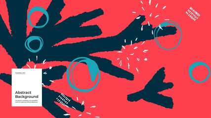 Abstract background illustration. Colorful lines, spots, dots and paint strokes. Decorative wallpaper, backdrop. Hand drawn texture, decor elements and shapes. Eps10 vector.