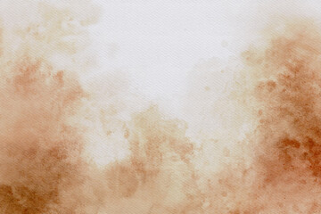 Brown and yellow watercolor abstract background - 376917163