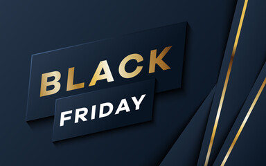 Black Friday sale banner design on dark background