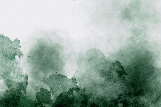 Green deep watercolor abstract backround texture