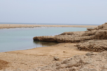Qalhat, Beach in Oman and Mountains of Hajar 