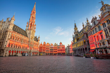 Brussels, Belgium. Cityscape image of Brussels with Grand Place at sunrise.