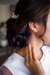Naklejka premium the bride's hairstyle