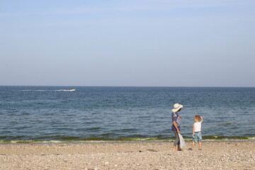 Qalhat, Beach in Oman and Mountains of Hajar 